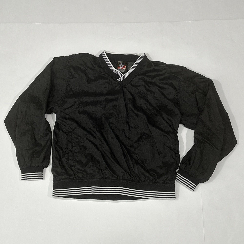 Vtg Team USA Olympics JCPenney Pullover Windbreaker Women's‎ Petite Small Black - Picture 4 of 9